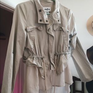 Tan jacket with sheer back